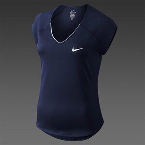 Women’s Nike Dry-Fit V-Neck Athletic Top - navy - XS